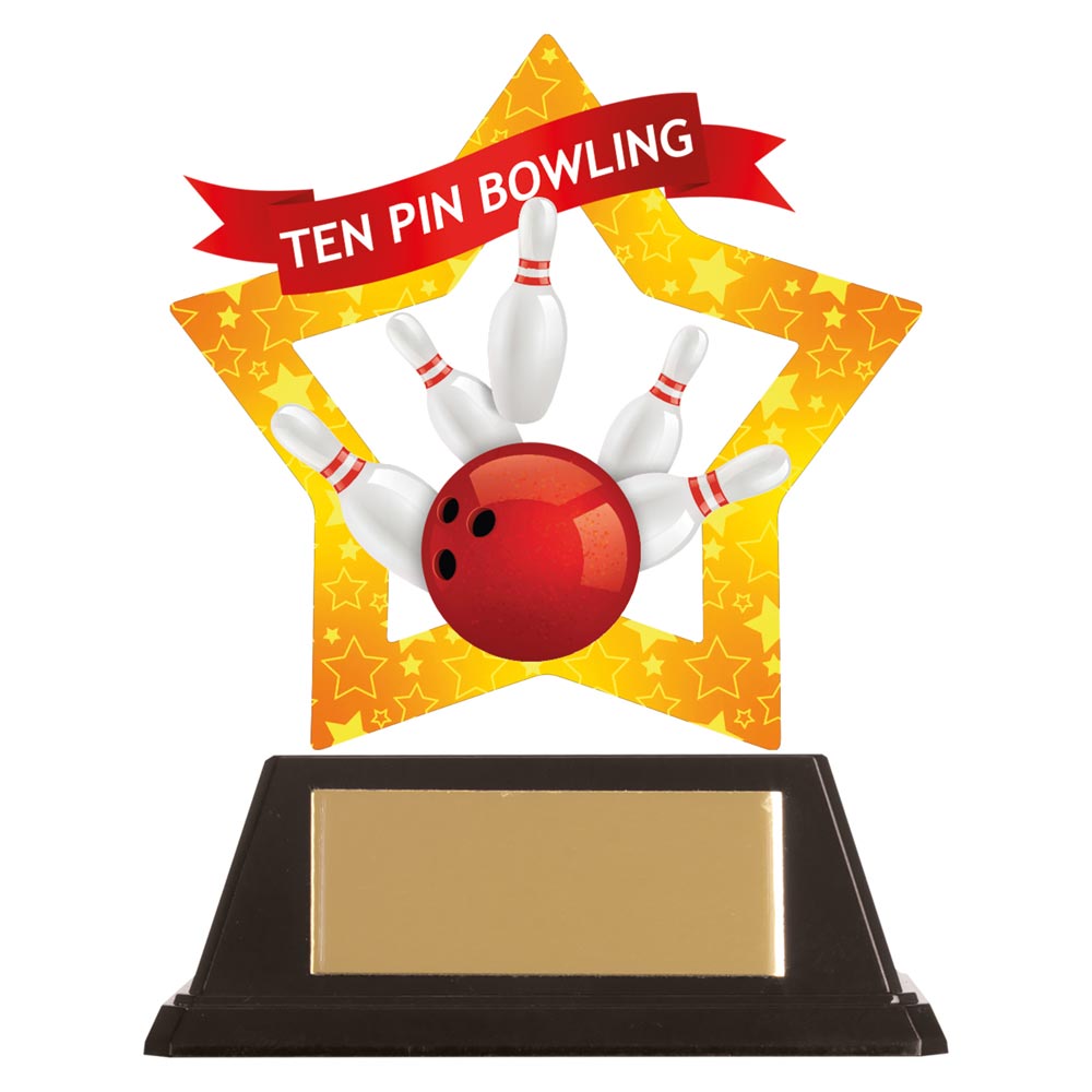Mini-Star Tenpin Bowling Acrylic Plaque -AC19699
