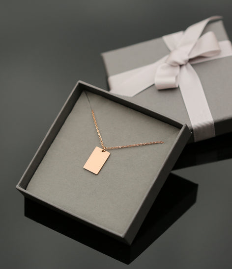 Dazzle Engraved Rose Gold Necklace