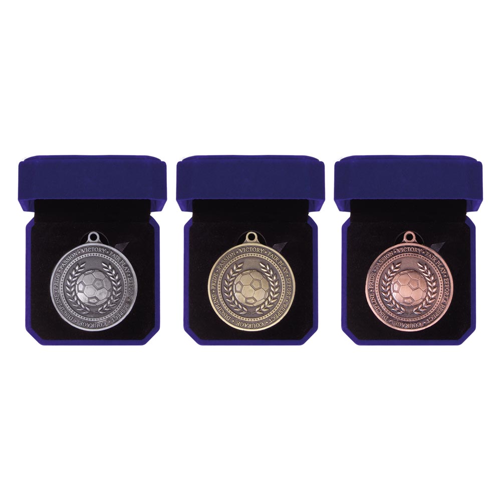 Olympia Football Medal Box Antique Gold - MB19623