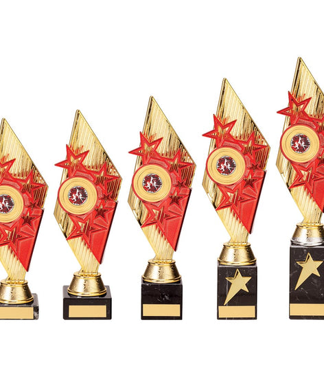 Pizzazz Plastic Trophy Gold & Red -TR20527