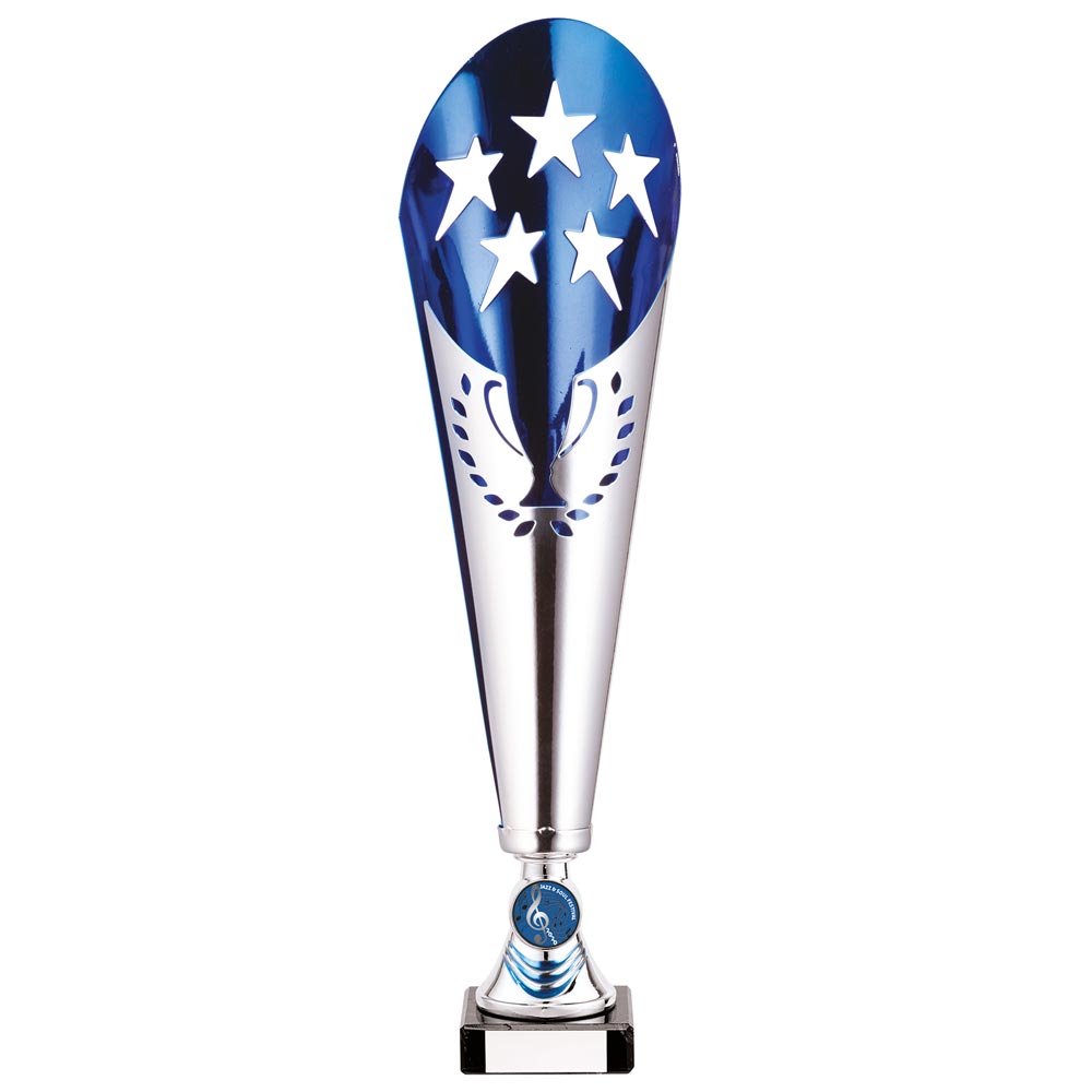 Legendary Lazer Cut Metal Cup Silver & Blue - TR20550