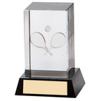 Conquest Tennis 3D Crystal Award - 100mm