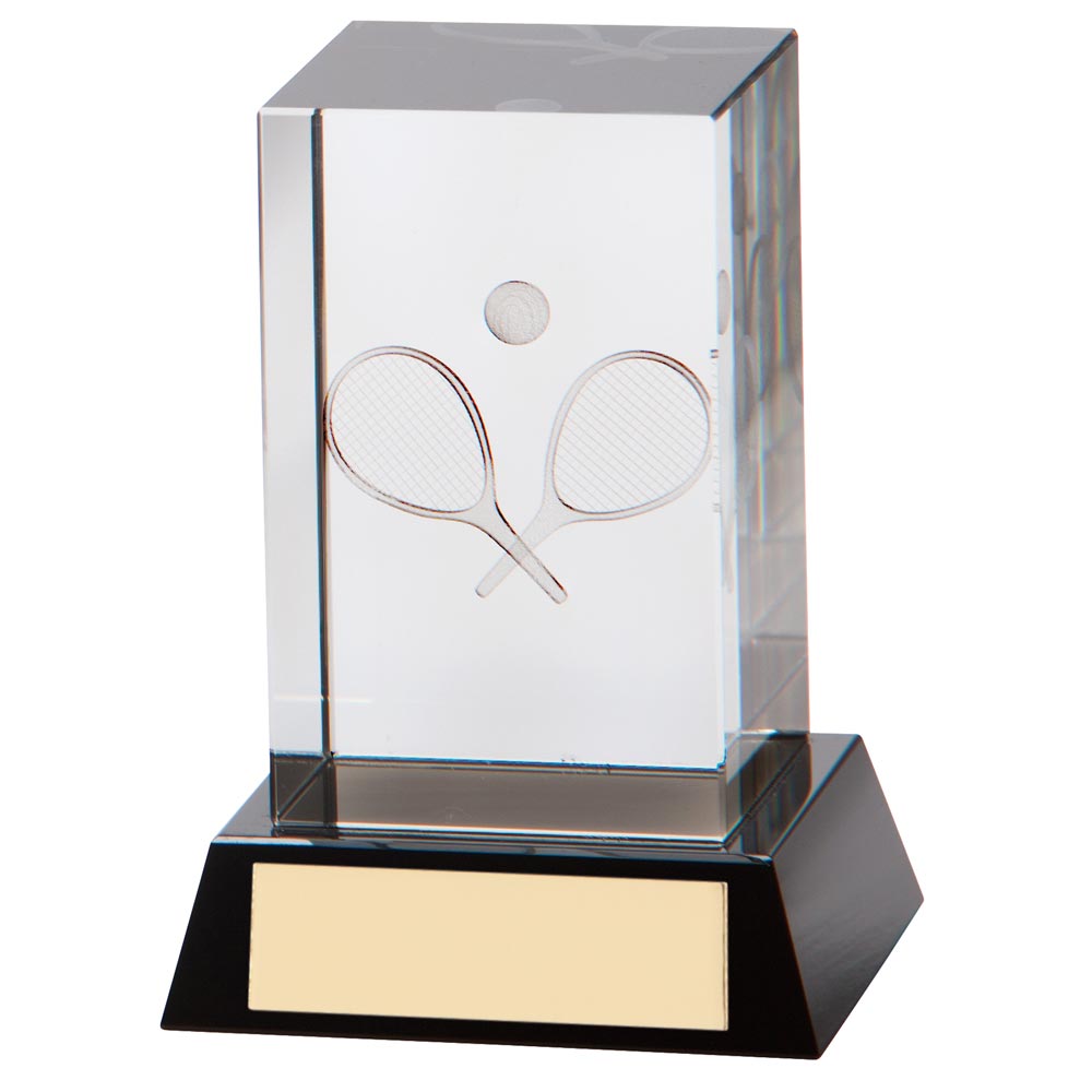 Conquest Tennis 3D Crystal Award - 100mm