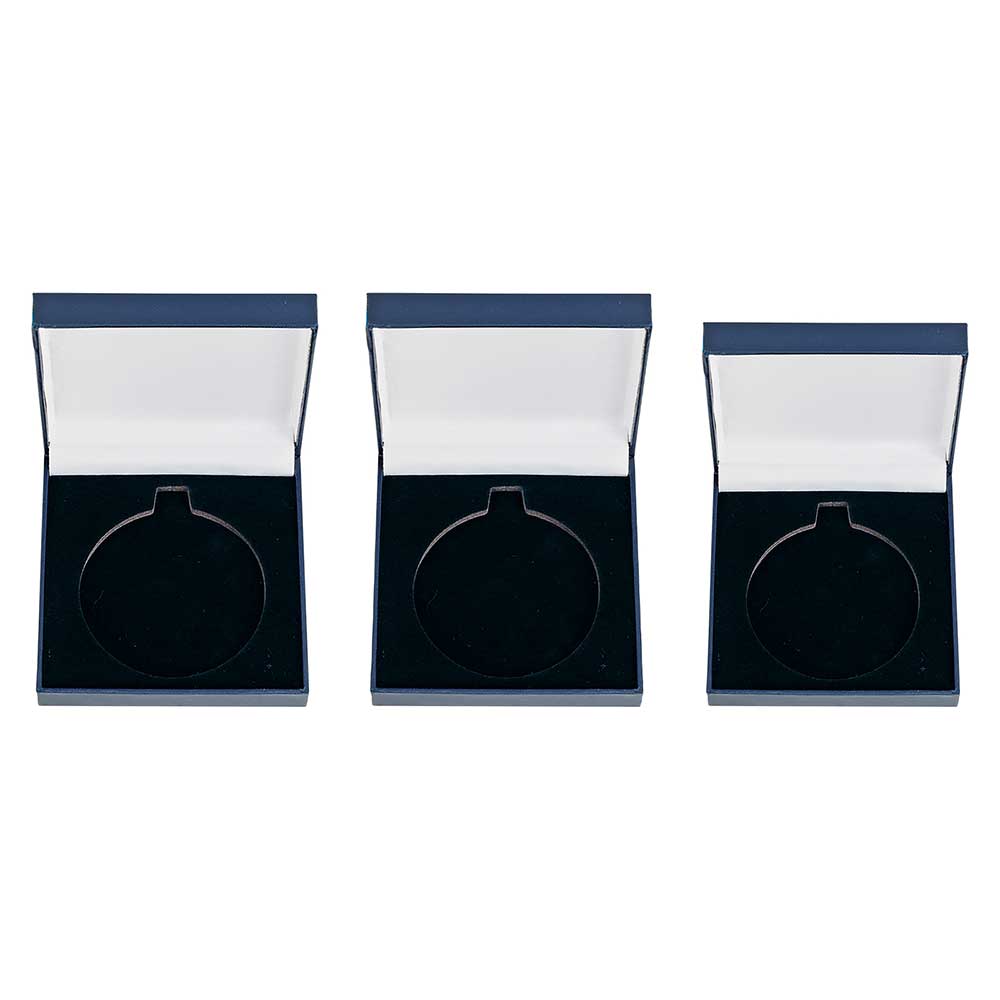 Blue Leatherette Medal Box - MB25233