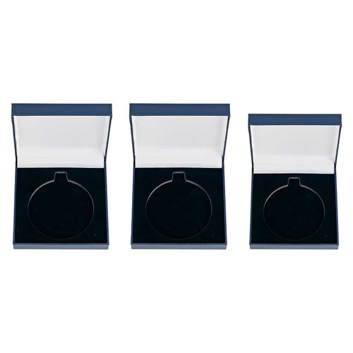 Blue Leatherette Medal Box - MB25233