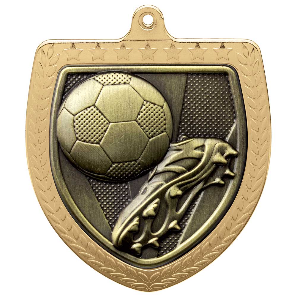 Cobra Football Boot & Ball Shield Medal - 75mm