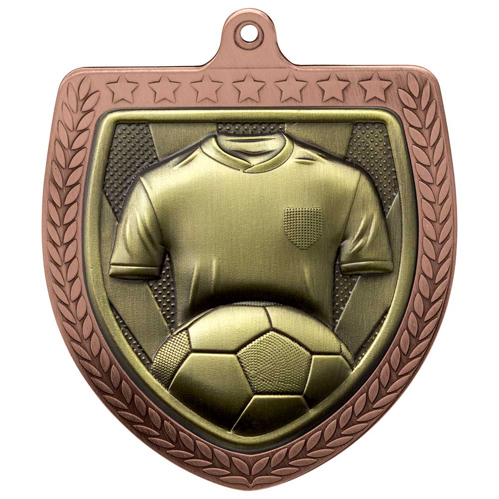 Cobra Football Shirt & Ball Shield Medal - 75mm