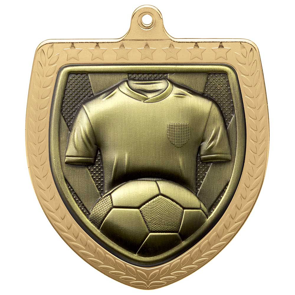 Cobra Football Shirt & Ball Shield Medal - 75mm