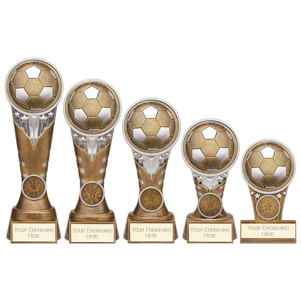 Ikon Tower Football Award Antique Silver & Gold - PA24153