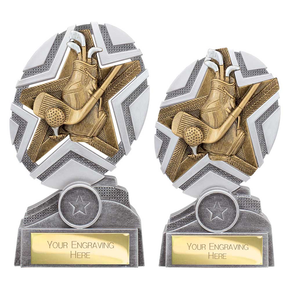The Stars Golf Bag Award Silver & Gold