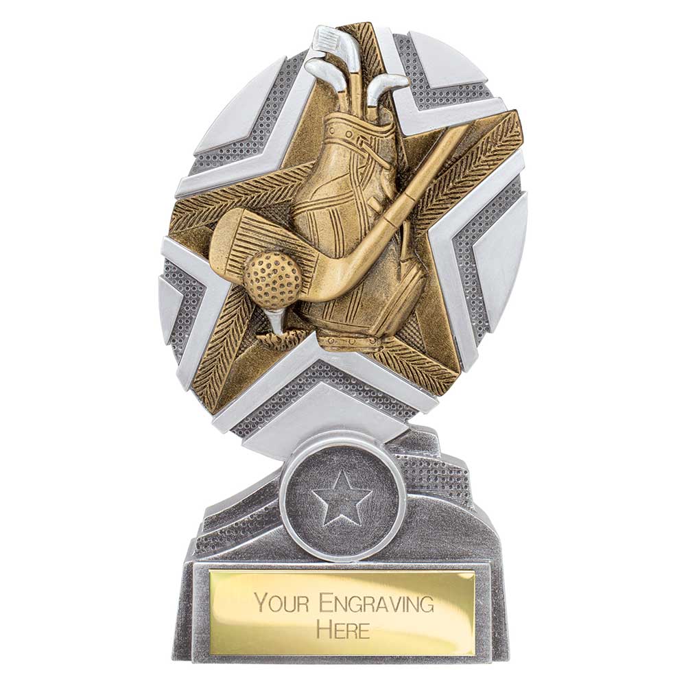 The Stars Golf Bag Award Silver & Gold - 150mm