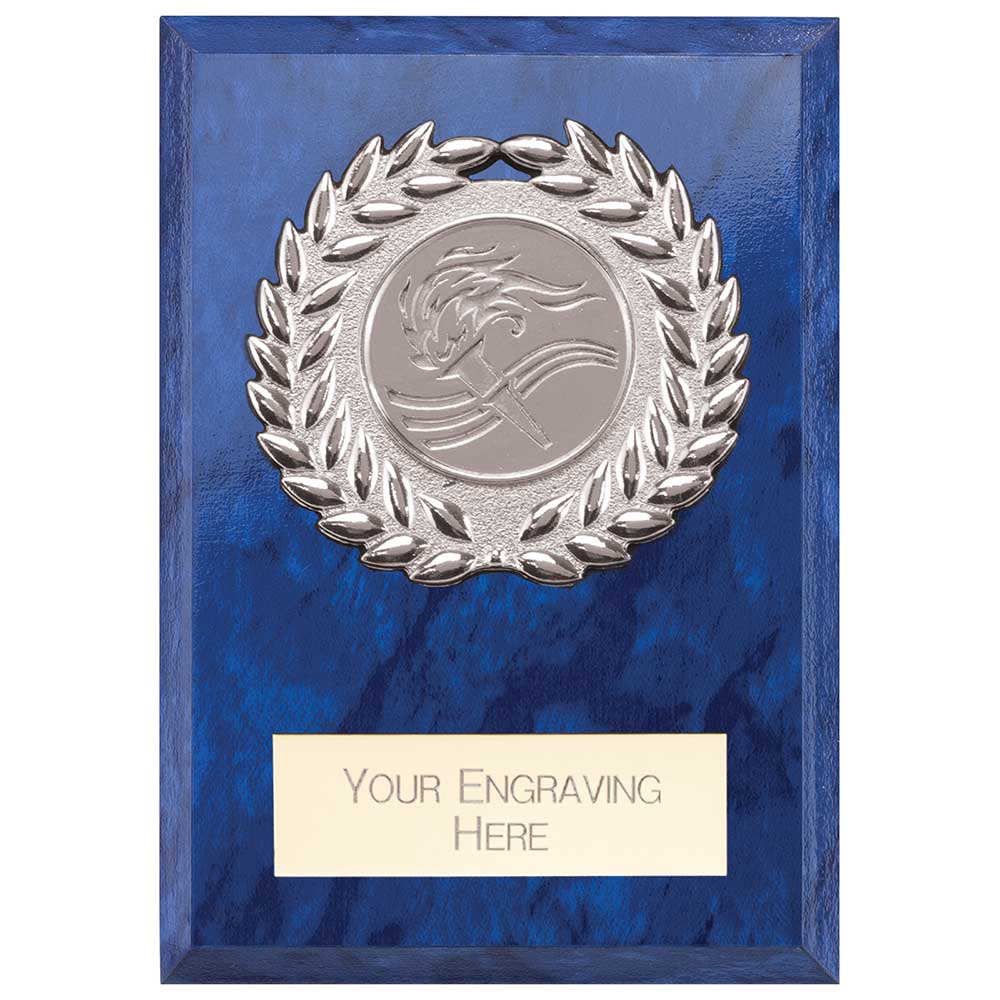 Reward Wreath Plaque Azure Blue - 80x60mm