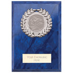 Reward Wreath Plaque Azure Blue - 100x75mm