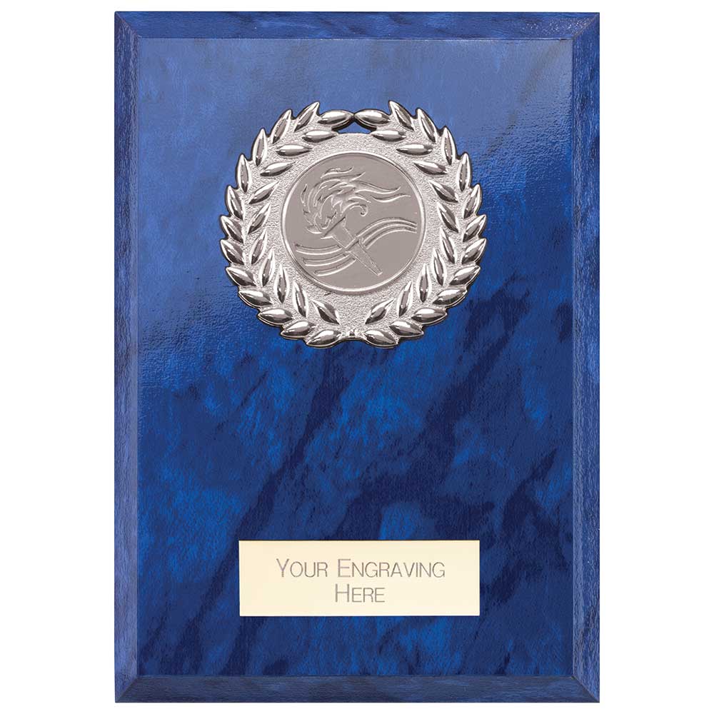 Reward Wreath Plaque Azure Blue - 125x90mm