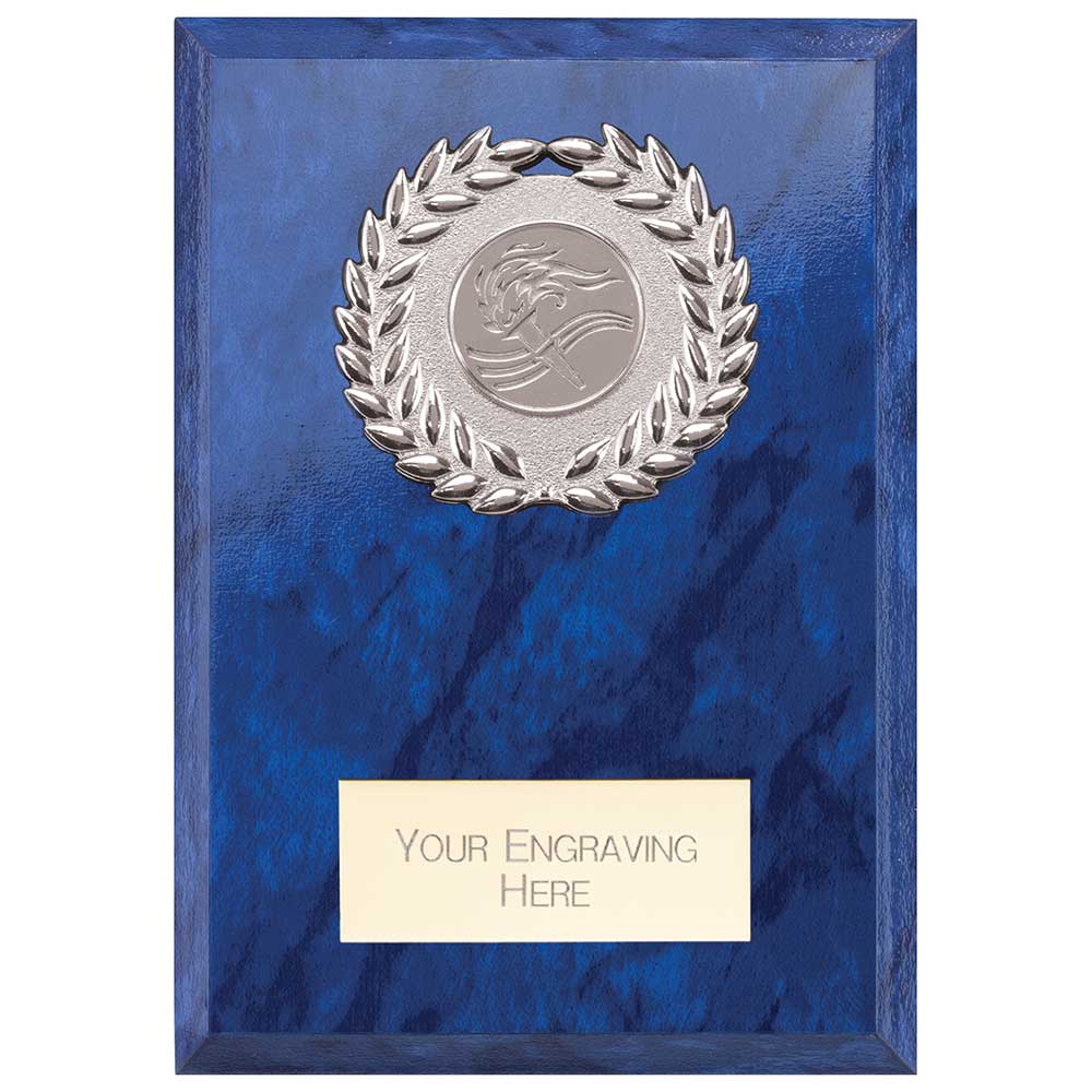 Reward Wreath Plaque Azure Blue - 150x110mm