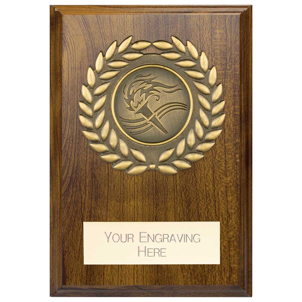 Reward Wreath Plaque Walnut - 80x60mm