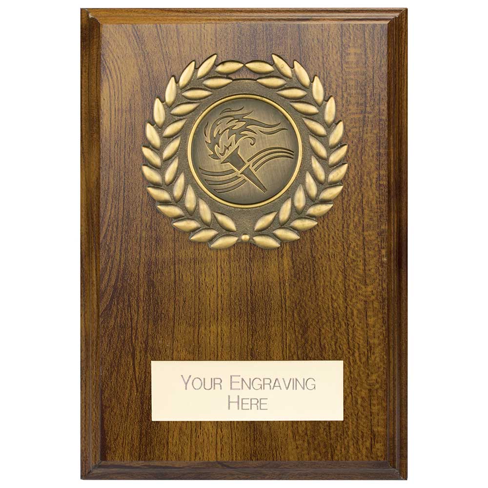 Reward Wreath Plaque Walnut - 100x75mm