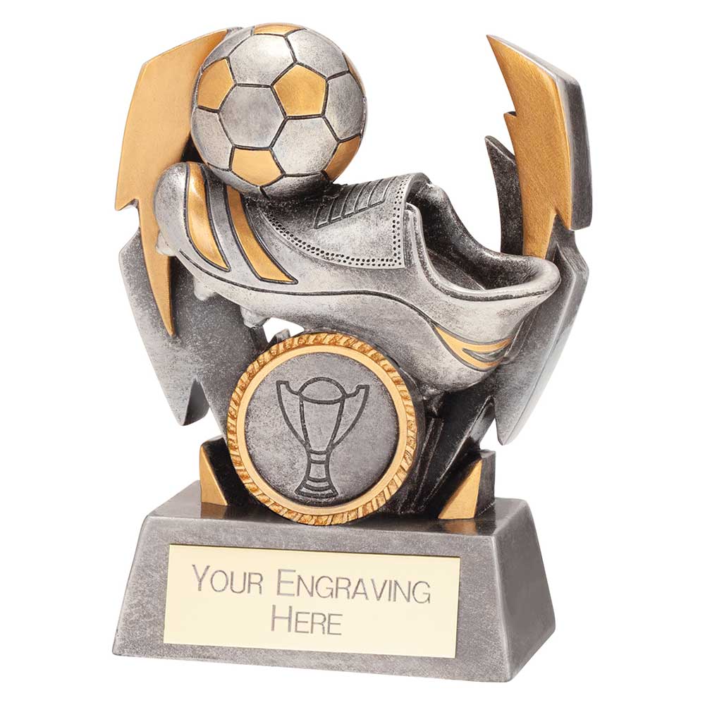Flashbolt Football Resin Award Silver - 100mm
