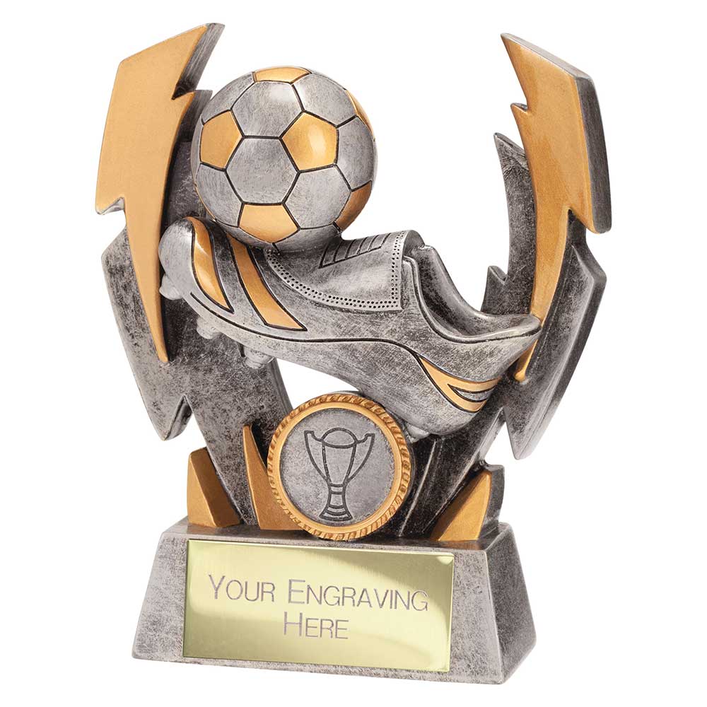 Flashbolt Football Resin Award Silver - 140mm
