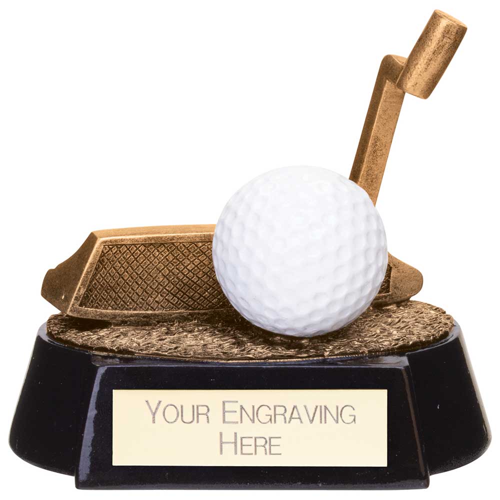 Fairway Golf Putter Award Antique Gold - 100mm