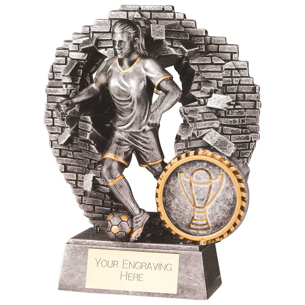 Blast Out Female Football Resin Award - 110mm