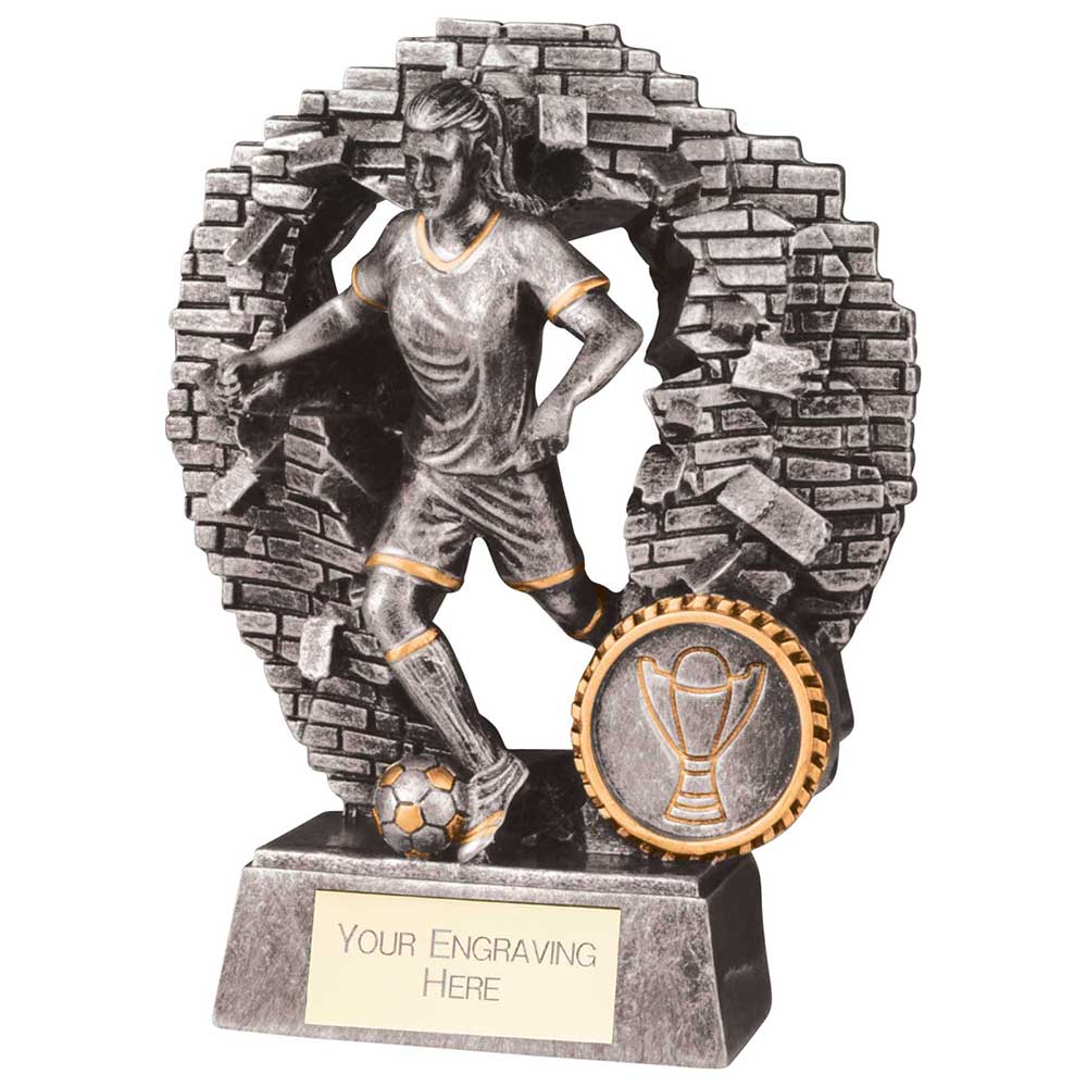 Blast Out Female Football Resin Award - 130mm
