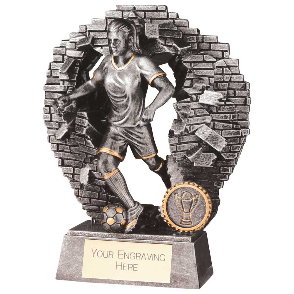 Blast Out Female Football Resin Award - 190mm