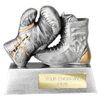 Power Boxing Resin Award Antique Silver - 100mm