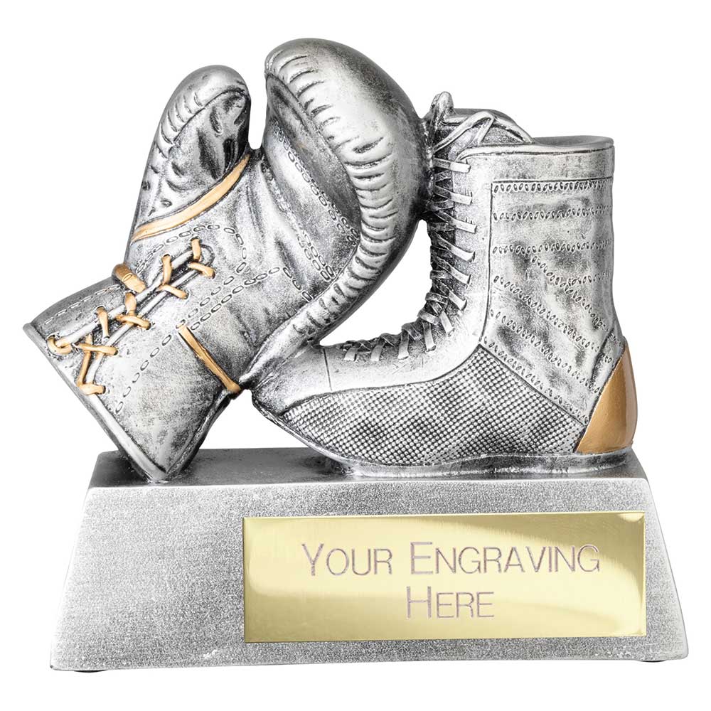 Power Boxing Resin Award Antique Silver - 120mm