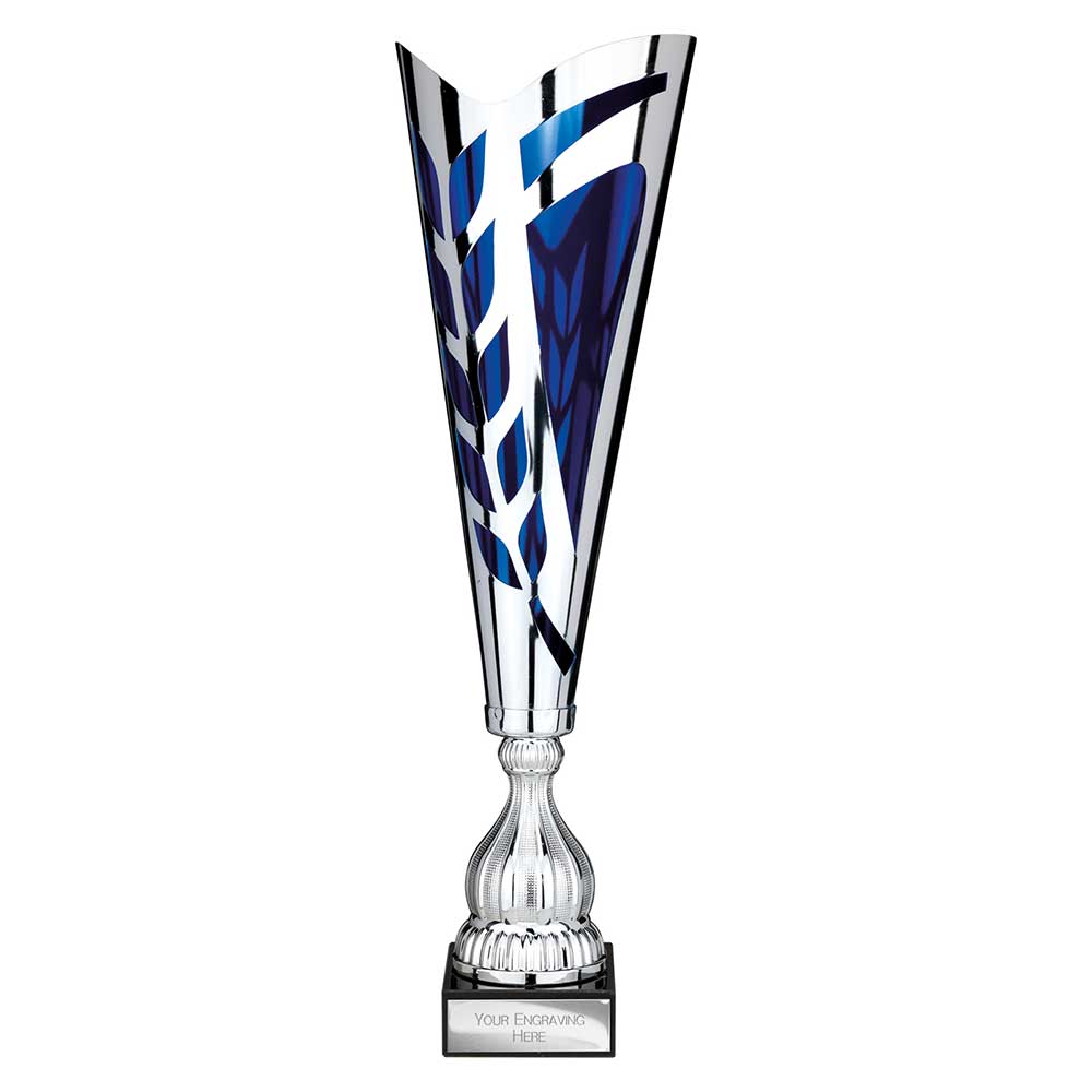 Inspire Laser Trophy Silver & Blue - 395mm