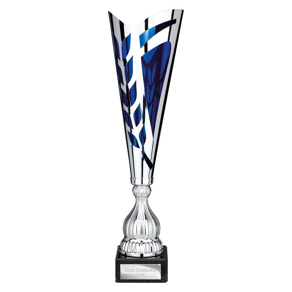 Inspire Laser Trophy Silver & Blue - 420mm