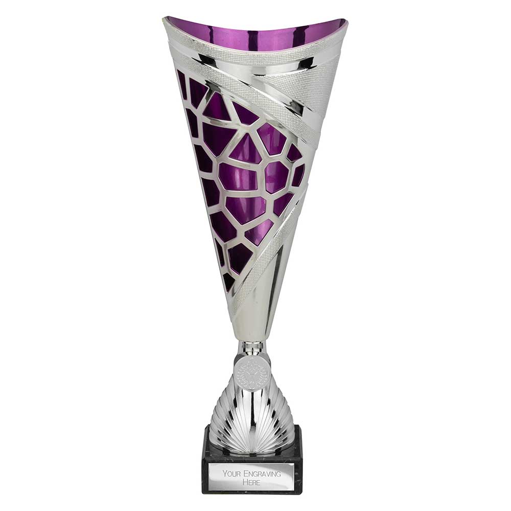 Vivid Trophy Silver & Purple - 340mm