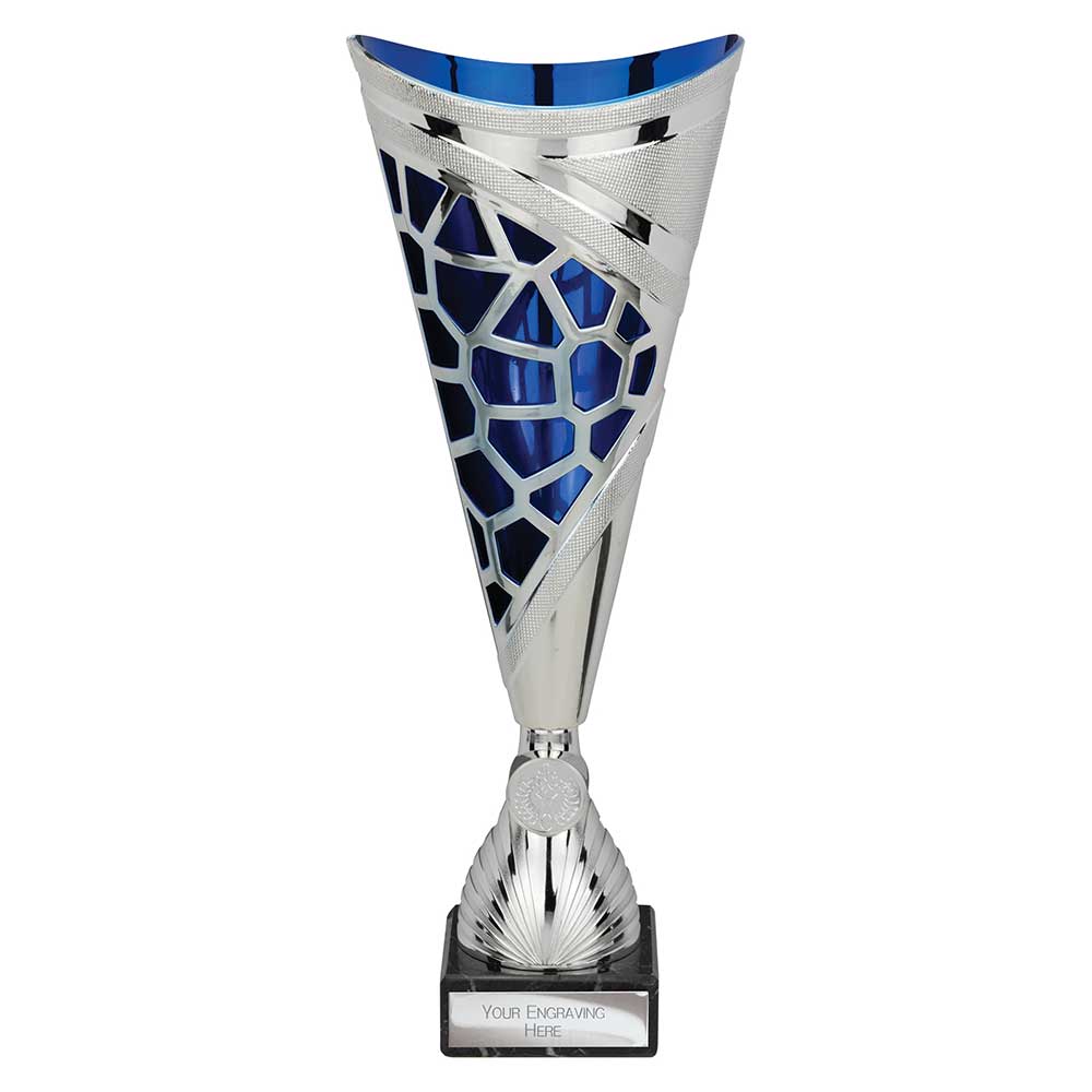 Vivid Trophy Silver & Blue - 340mm