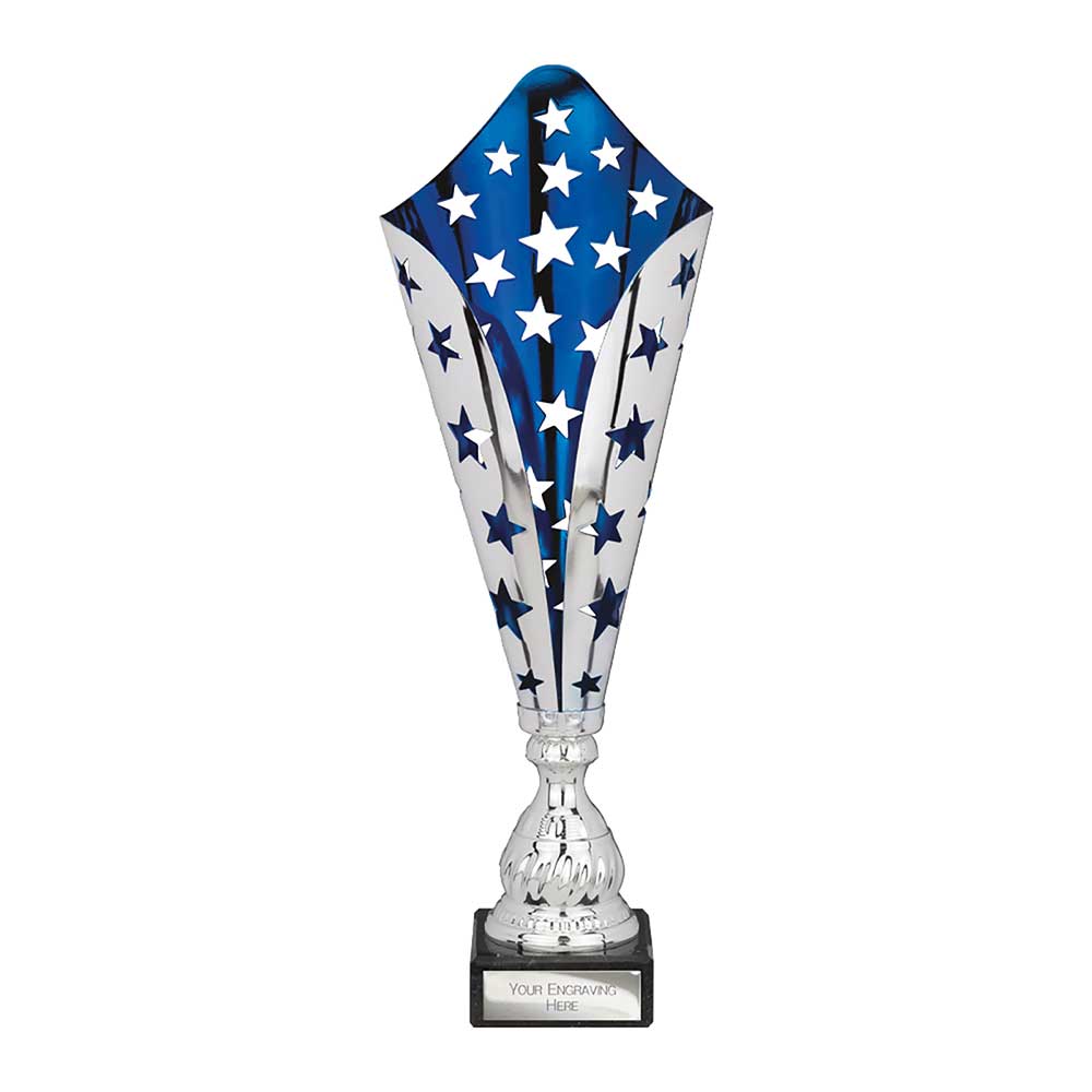 Galaxy Laser Trophy Silver & Blue - 390mm