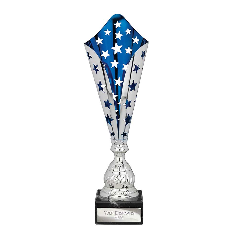 Galaxy Laser Trophy Silver & Blue - 440mm