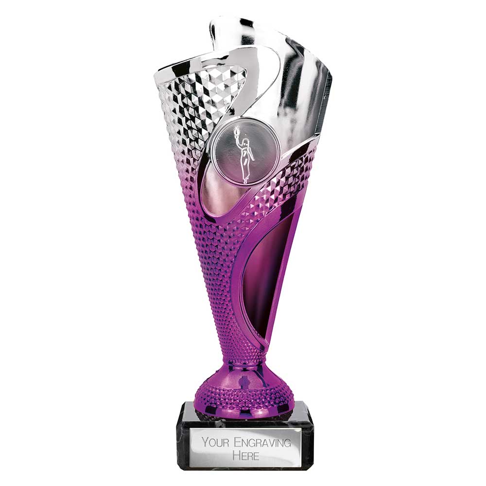 Rodeo Trophy Silver & Purple - 185mm