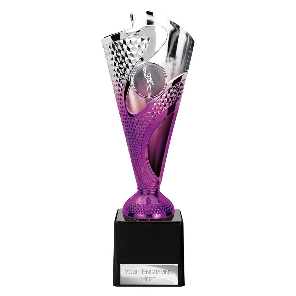 Rodeo Trophy Silver & Purple - 215mm