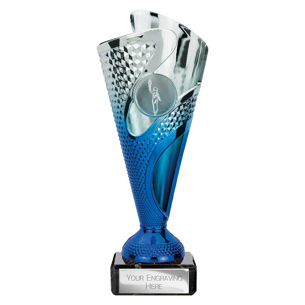 Rodeo Trophy Silver & Blue - 185mm