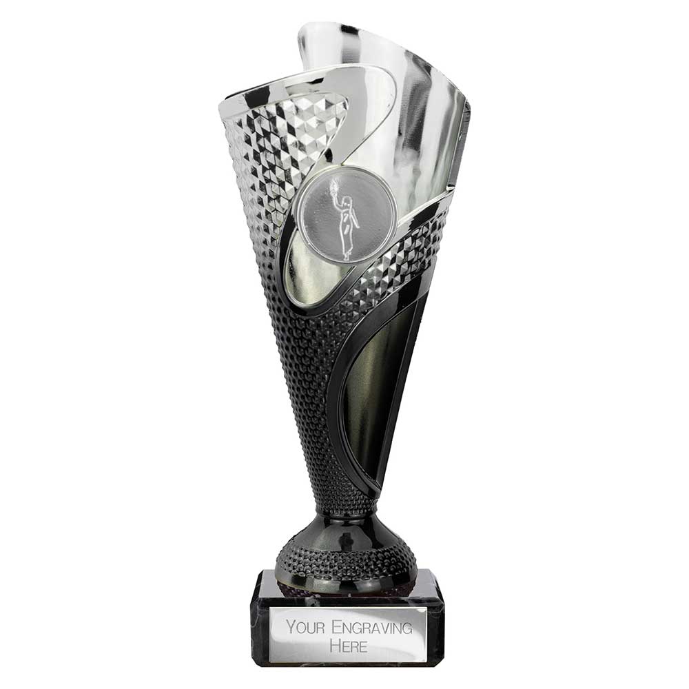 Rodeo Trophy Silver & Black - 185mm