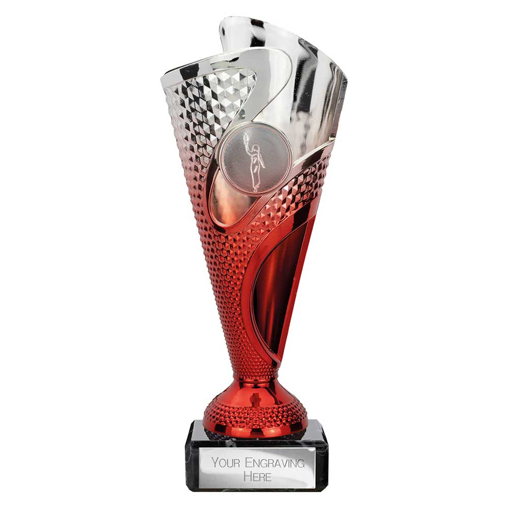 Rodeo Trophy Silver & Red - 185mm