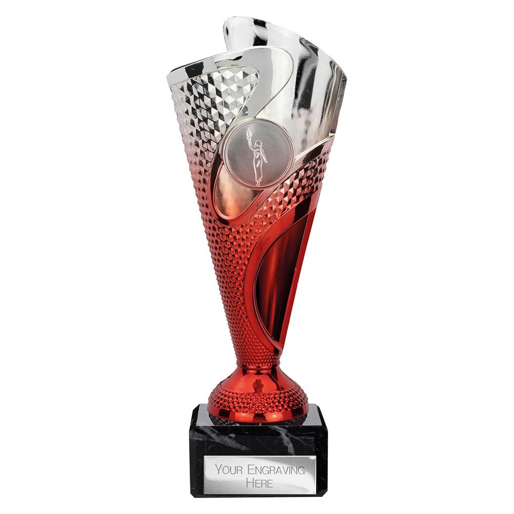 Rodeo Trophy Silver & Red - 195mm