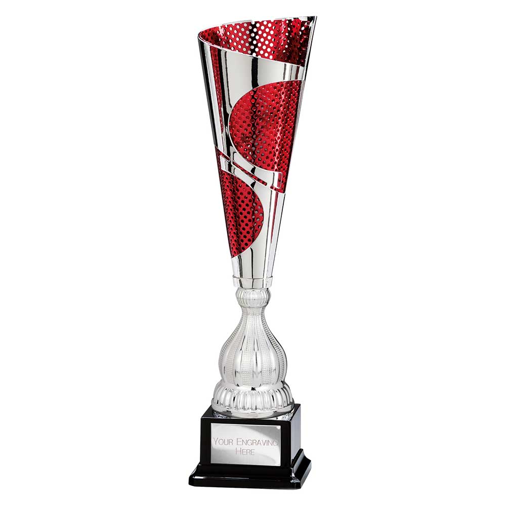 Quest Laser Cut Cup Silver & Red - 410mm
