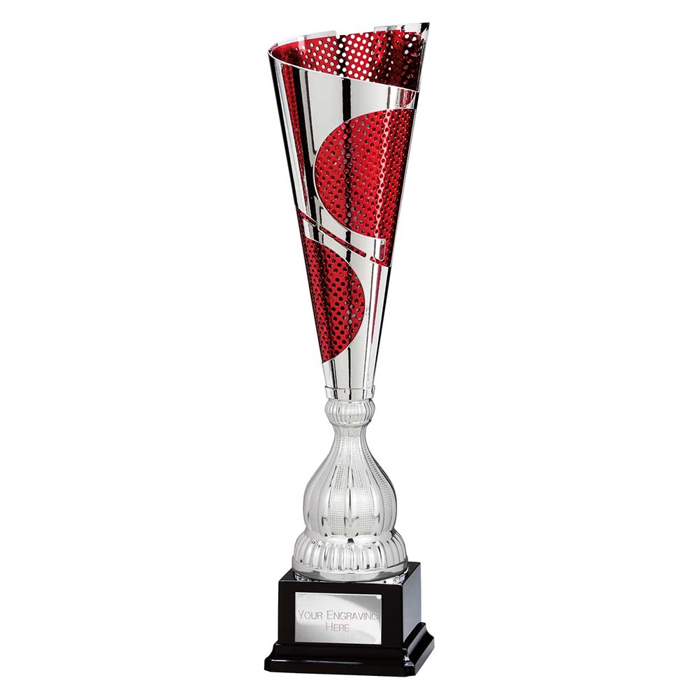 Quest Laser Cut Cup Silver & Red - 450mm