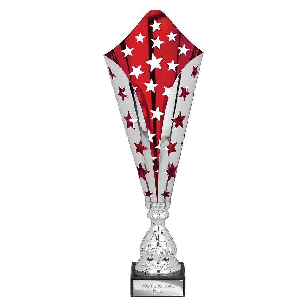 Galaxy Laser Trophy Silver & Red - 390mm