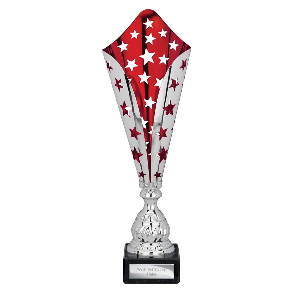 Galaxy Laser Trophy Silver & Red - 410mm