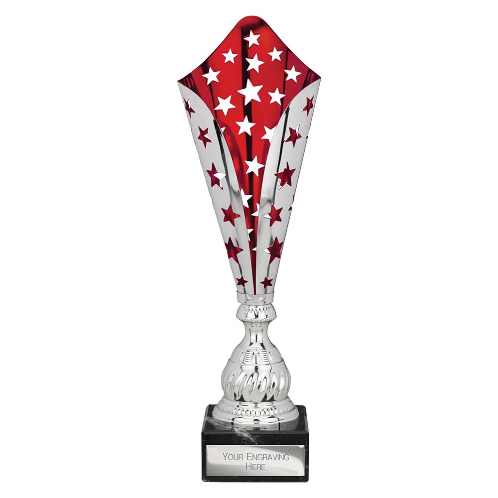 Galaxy Laser Trophy Silver & Red - 440mm