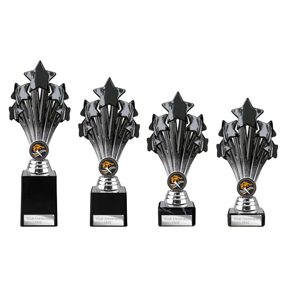 5 Star Trophy Black and Silver