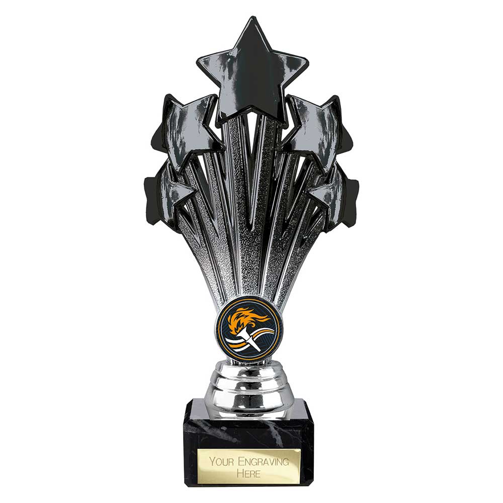 5 Star Trophy Black and Silver - 200mm