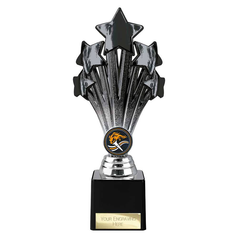 5 Star Trophy Black and Silver - 220mm
