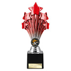 5 Star Trophy Red and Silver - 220mm